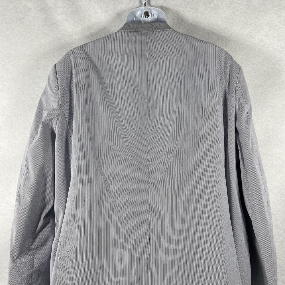 Alan Flusser Jacket Men's XL Blue White Blazer Sport Coat Striped New - Picture 5 of 11